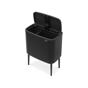 Mat crna željezna kanta za smeće za odvojeni otpad/na dodir 34 l Bo Touch Bin – Brabantia