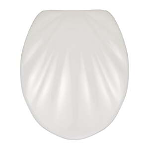 Bijelo WC sjedalo s lakim zatvaranjem Wenkoo Sea Shell Premium, 45,5 x 38 cm