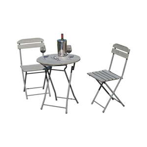 Sivi vrtni blagovaonski set za 2 osobe Lugo – Garden Pleasure