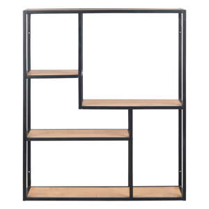 Crna/u prirodnoj boji zidna polica u dekoru hrasta 75x91 cm Seaford – Actona