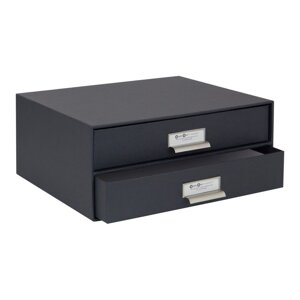 Tamno siva ladica za dokumente na 2 kata Bigso Box of Sweden Birger, 33 x 22,5 cm