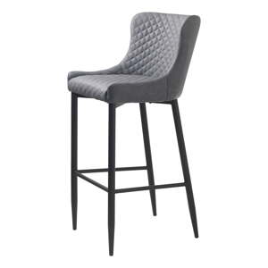 Siva barska stolica od umjetne kože (visine sjedala 77 cm) Ottowa – Unique Furniture
