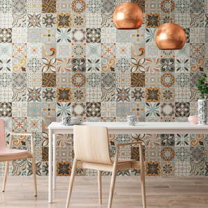 Set s 30 zidnih naljepnica Ambiance Cement Tiles Bali, 10 x 10 cm