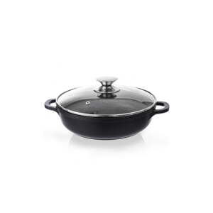 Lonac s neprijanjajućom površinom Pfluon Granit sa staklenim poklopcem Orion Grande, ⌀ 28 cm
