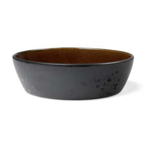Crni pladanj od kamenine s oker unutarnjom stranom Bitz Mensa, promjer 18 cm
