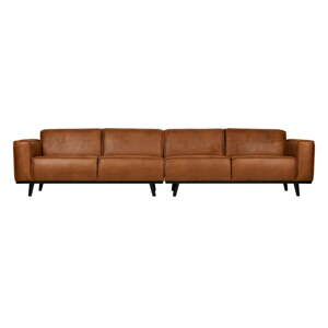 Smeđa sofa od imitacije kože BePureHome Statement, 372 cm