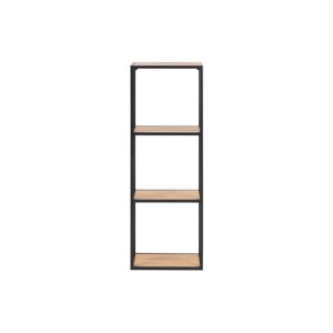Crna/u prirodnoj boji zidna polica u dekoru hrasta 37x108 cm Seaford – Actona