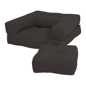 Dječja stolica sa tabureom Karup Design Mini Cube Dark Grey