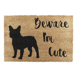 Otirač od kokosovih vlakana 40x60 cm Beware I'm Cute French Bulldog – Artsy Doormats