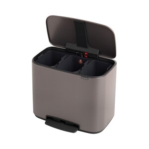 Siva željezna kanta za smeće za odvojeni otpad/s pedalom 33 l Bo – Brabantia