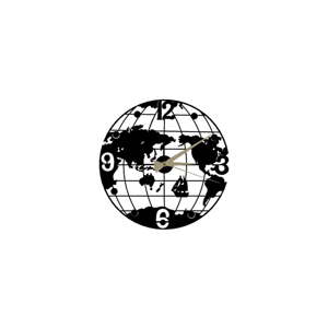 Crni zidni sat Globe Clock, ⌀ 50 cm
