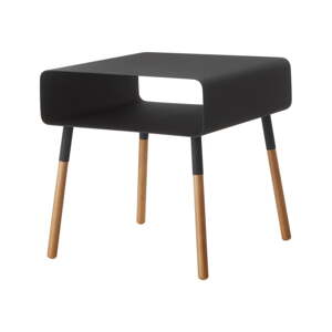 Crni pomoćni stolić YAMAZAKI Plain, visina 35 cm