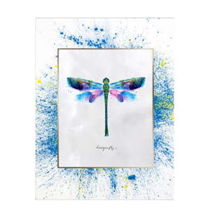 Zidna slika na platnu s bijelim okvirom Tablo Center Dragonfly, 29 x 24 cm