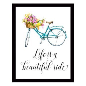 Zidna slika na platnu s crnim okvirom Tablo Center Bicycle, 29 x 24 cm