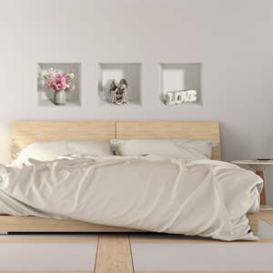 Set od 3 zidne 3D samoljepljive naljepnice Ambiance Symbols of Love