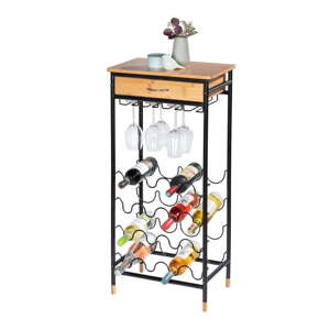 Crna/u prirodnoj boji metalna vitrina za vino broj boca 16 kom, 48x95 cm Loft – Wenko