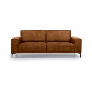 Konjak smeđa sofa od imitacije kože 224 cm Copenhagen – Scandic