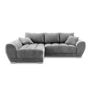 Siva baršunasta kutna garnitura na razvlačenje Windsor & Co Sofas Nuage, lijevi kut