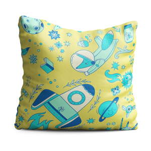 Dječji jastuk OYO Kids Rockets Lime, 40 x 40 cm