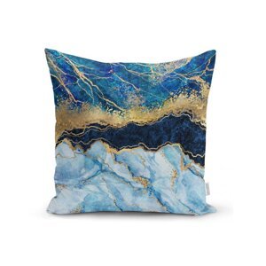Jastučnica Minimalist Cushion Covers Marble With Blue, 45 x 45 cm