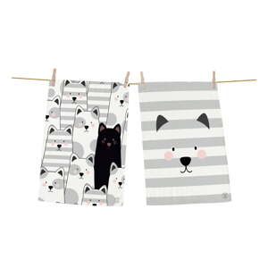 Set od 2 pamučne krpe Butter Kings Black Cat, 70 x 50 cm