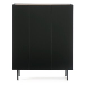 Crna visoka komoda u dekoru hrasta 95x120 cm Arista – Teulat