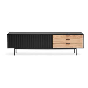 Crna/u prirodnoj boji TV komoda u dekoru hrasta 180x52 cm Sierra – Teulat