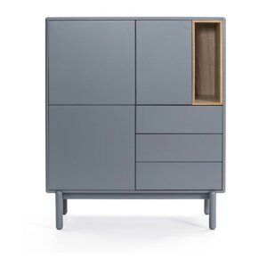 Plava/siva visoka komoda 100x120 cm Corvo – Teulat