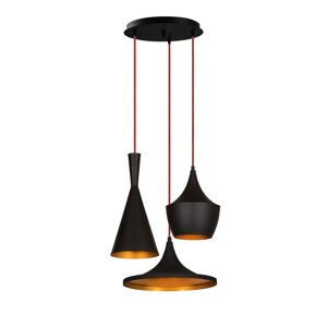 Crna viseća svjetiljka za 3 žarulje Opviq lights Elmas