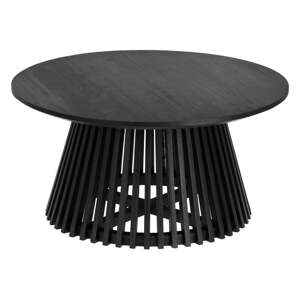 Crni stolić za kavu od tikovine Kave Home Irune, ⌀ 80 cm