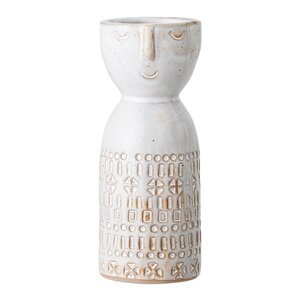 Bijela vaza od kamenine Bloomingville Geometric