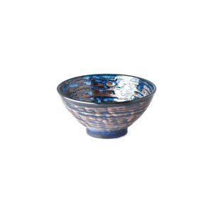 Plava keramička zdjela MIJ Copper Swirl, ø 16 cm