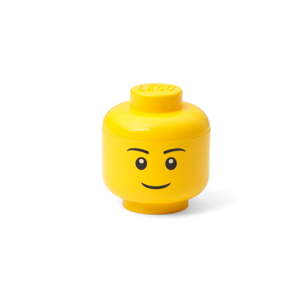 Žuta kutija za pohranu u obliku glave LEGO® Boy, 10.5 x 10.6 x 12 cm