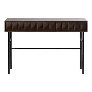 Tamno smeđi pomoćni stol s pločom stola u dekoru hrasta 39x117 cm Latina – Unique Furniture