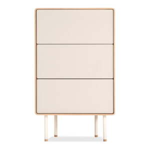 Bijela/u prirodnoj boji visoka komoda od punog hrasta 60x100 cm Fina – Gazzda