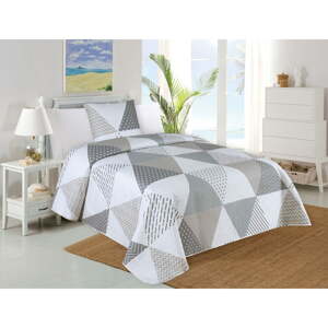 Bijeli/sivi prošiven set prekrivača i jastučnice 140x220 cm Terez – My House
