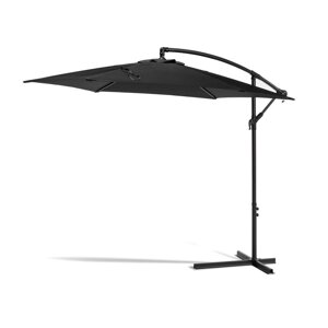 Crni suncobran bez postolja Bonami Essentials Happy Sun, ø 300 cm