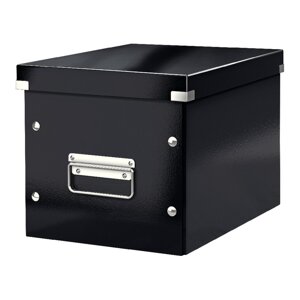 Crna kartonska kutija za pohranu s poklopcem 26x26x24 cm Click&Store – Leitz