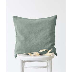 Zelena lanena jastučnica Linen Tales, 45 x 45 cm