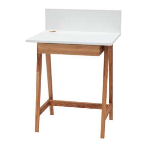 Bijeli radni stol s podnožjem od jasena Ragaba Luka Oak, duljina 65 cm