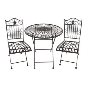 Tamno smeđi metalni vrtni blagovaonski set za 2 osobe – Garden Pleasure