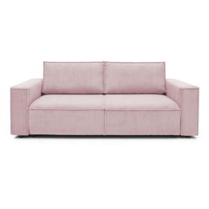 Svijetlo ružičasta sklopiva sofa od samta 245 cm Nihad – Bobochic Paris