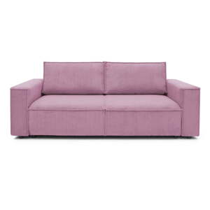 Ružičasta sklopiva sofa od samta 245 cm Nihad – Bobochic Paris