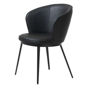 Crna blagovaonska stolica od imitacije kože Unique Furniture Gain Leath