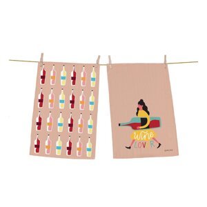Set od 2 pamučne kuhinjske krpe Butter Kings Wine Lover, 70 x 50 cm