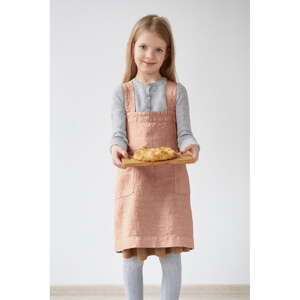 Dječja narančasta lanena pregača Linen Tales Pinafore, 60 x 34 cm