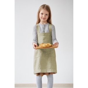 Dječja zelena lanena pregača Linen Tales Pinafore, 72 x 45 cm