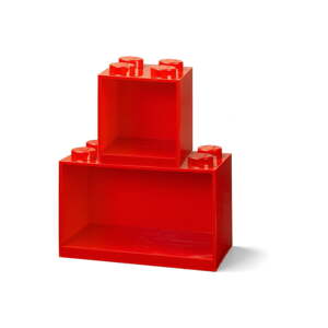 Set od 2 dječje crvene zidne police LEGO® Brick