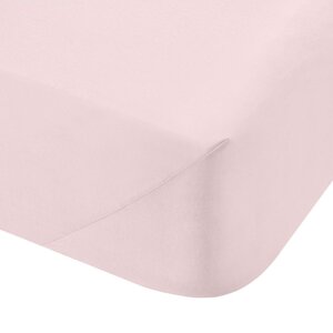 Ružičasta plahta s gumom od pamučnog perkala 135x190 cm Cotton Percale – Bianca
