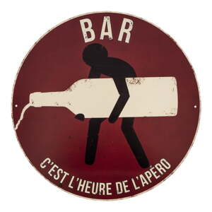 Metalni ukrasni znak 40x40 cm C'est l'heure de l'apéro – Antic Line